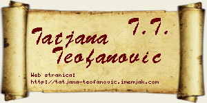 Tatjana Teofanović vizit kartica